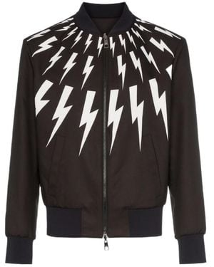 Neil Barrett Long-Sleeved Zipper Casual Jacket - Black