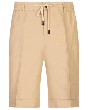 Peserico Drawstring-Waist Turned-Up Shorts - Natural