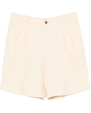 Valentino Pleat Detailed Textured Shorts - Natural