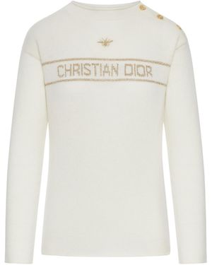 Dior Long-Sleeved Cashmere Knitwear - White