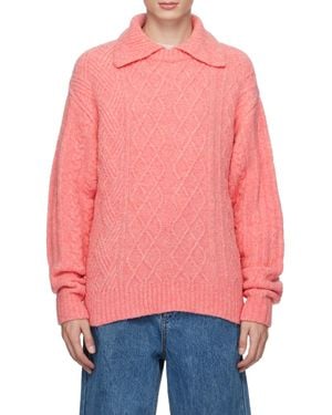 Adererror Layered Collar Knitted Sweater