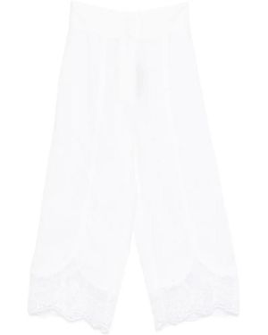 Twinset Lace Trimmed Track Pants - White