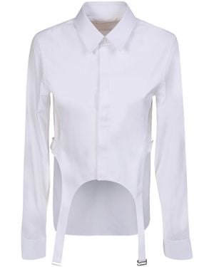 Dion Lee Garter Bib Long-Sleeve Shirt - White