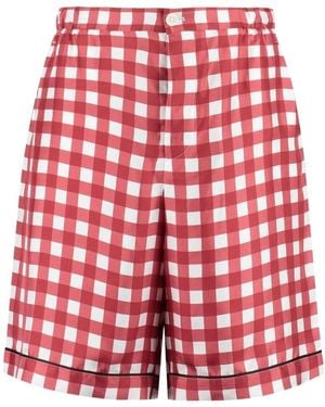 Prada Plaid Shorts - Red