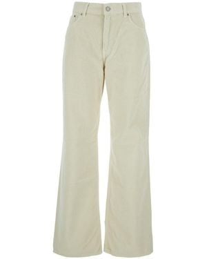 Haikure Logo Patch Wide-Leg Pants - Natural