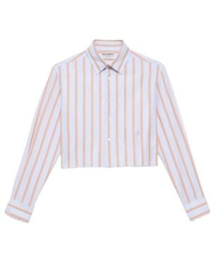 JW Anderson Striped Cropped Shirt - White