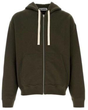 Jil Sander Zipper Hoodie - Green