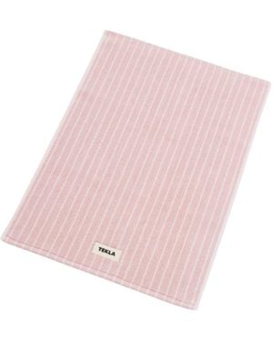 Tekla Striped Towel Bath Mat - Pink