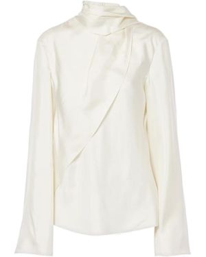 Rohe Draped High-Neck Top - White