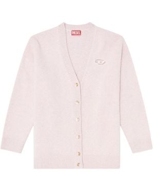 DIESEL M-Areela Oval D Logo Cardigan - Pink