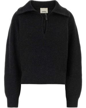 Isabel Marant Miranda Half Zip Knitted Jumper - Black