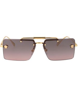 Versace Rectangular Frame Sunglasses - Grey