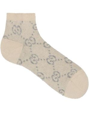 Gucci Gg Lamé Socks - White