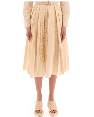 Jil Sander Pleated Skirt - Natural