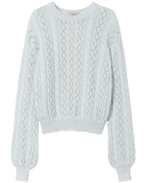 Twinset Cable-Knit Sweater - Blue