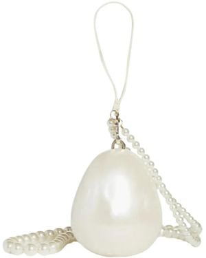 Simone Rocha Bell Pendant Mini Egg-Shaped Bag - White