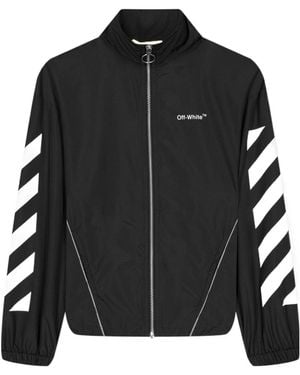 Off-White c/o Virgil Abloh Helvetica Diagonal Track Top - Black