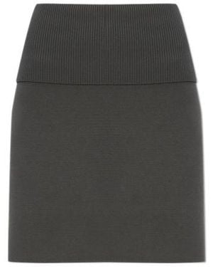 Samsøe & Samsøe Samsøe Samsøe Ribbed A-Line Knitted Skirt - Gray