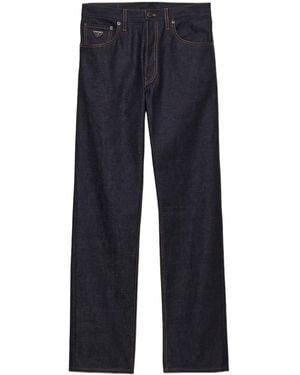 Prada Regular Raw Denim Jeans - Blue