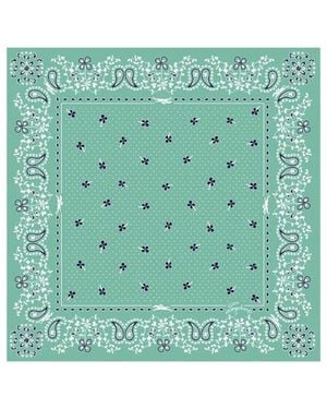 Longchamp French Bandana Silk Scarf 50 - Green