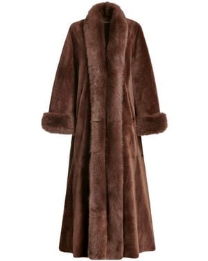 Nour Hammour Sima Grand Shearling Coat - Brown