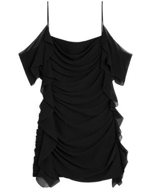 Celine Draped Mini Dress - Black