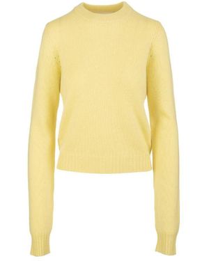 Sportmax Agitare Crewneck Knit Sweater - Yellow