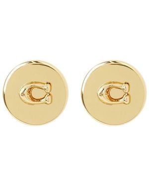 COACH Round Earrings - Metallic