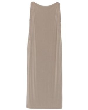 Issey Miyake Sleeveless Midi Dress - Brown