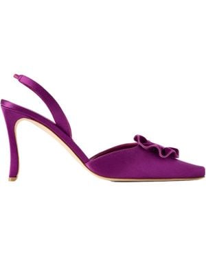Manolo Blahnik Satin High Heels - Purple