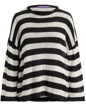 Ralph Lauren Striped Crew-Neck Jumper - Black