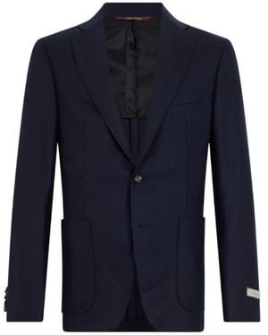 Canali Single-Breasted Suit Jacket - Blue