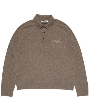 Acne Studios Wool Knit Polo - Brown