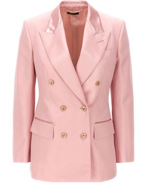 Tom Ford Lapel Long-Sleeved Suit Jacket - Pink