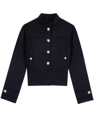 Maje Long Sleeve Casual Jacket - Blue