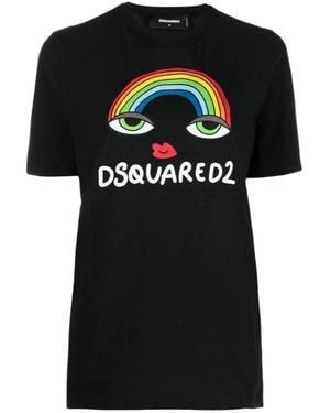 DSquared² Printed Crewneck T-Shirt - Black