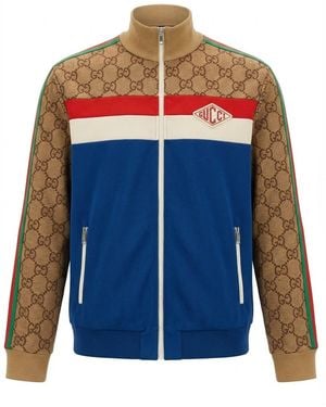 Gucci Gg Technical Jersey Jacket - Blue