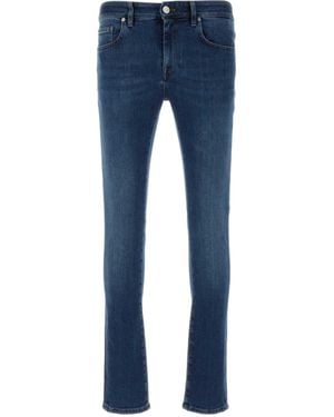 Pt Pantaloni Pt Torino Logo Patch Button Detailed Skinny Jeans - Blue