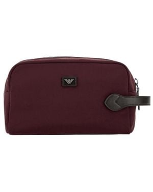 Emporio Armani Fabric Beauty Case With A Side Handle And A Zip Closure - Purple