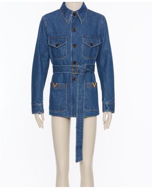 Valentino Long-Sleeved Denim Jacket - Blue