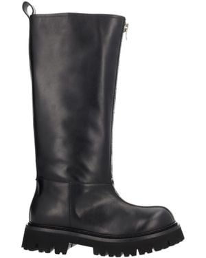 Moschino Round Toe Zipped Boots - Black
