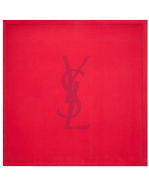 Saint Laurent Square Silk Scarf - Red