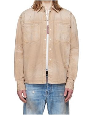 DSquared² Long-Sleeved Work Shirt - Natural