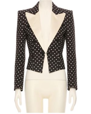 Valentino Polka Dot Printed Single-Breasted Jacket - Black
