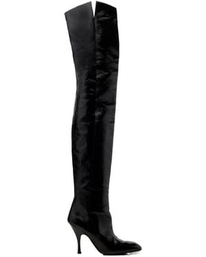 KHAITE Colt 100 Over-The-Knee Leather Boots - Black