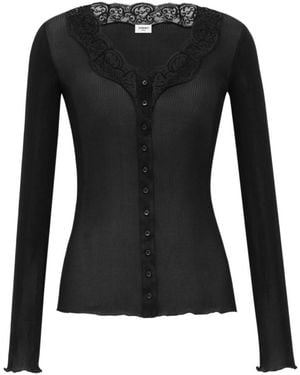 Saint Laurent Laced Button-Up Cardigan - Black