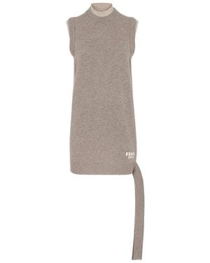 Fendi Logo Detailed Sleeveless Mini Dress - Multicolour
