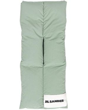 Jil Sander Padded Logo Scarf - Green