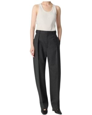 Bottega Veneta Twill Pleated Trousers - Black
