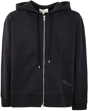 Studio Nicholson Logo-Print Zip-Up Hoodie - Black